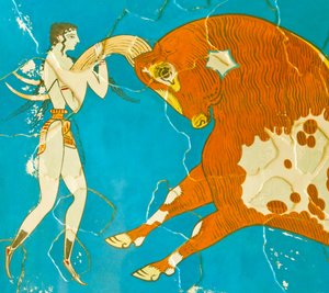 Fresque du Toreador, Knossos, Crète 1550-1450 av. J.-C. - Minoan